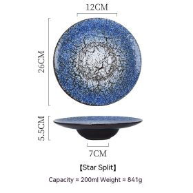 Spaghetti Straw Hat Plate Japanese Retro (Option: Straw Hat Plate Star Crack)